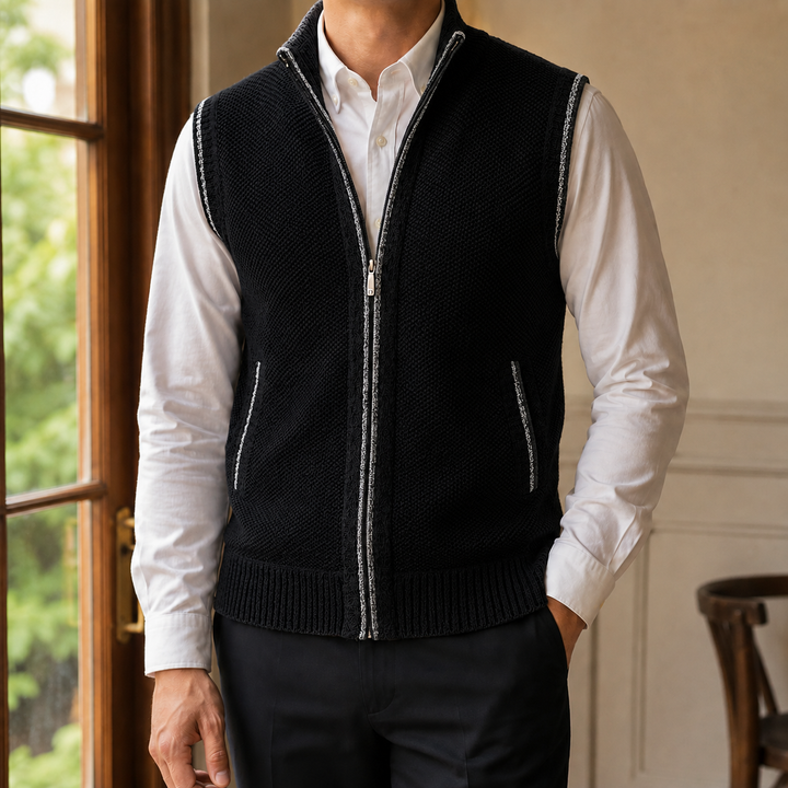 Caleb Sleeveless Knit Jacket
