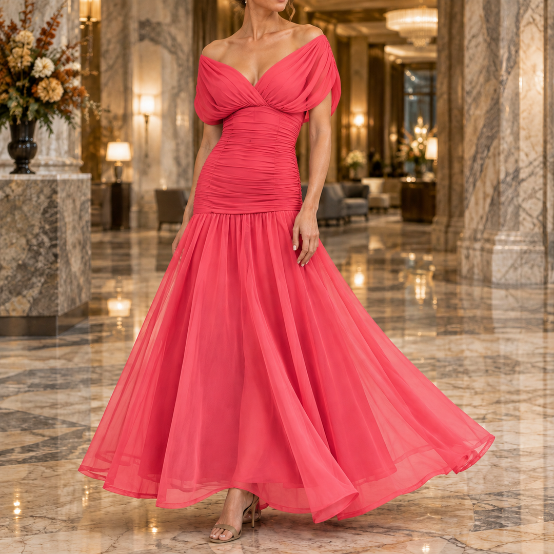 Georgina-Lane Ruched Maxi Dress