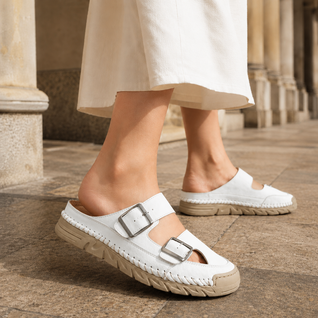 Peretti Buckle Sandals