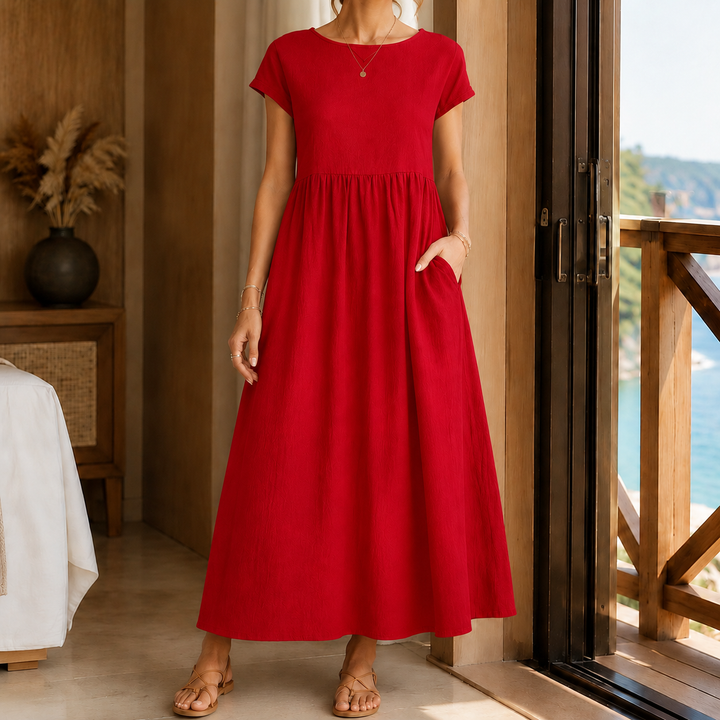 Elena-Louise Gathered Midi Dress