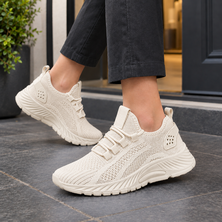 Magenta Knit Sneakers