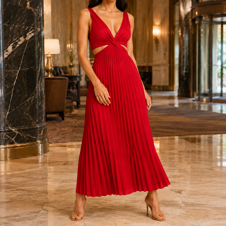 Clara-Jane Pleated Maxi Dress