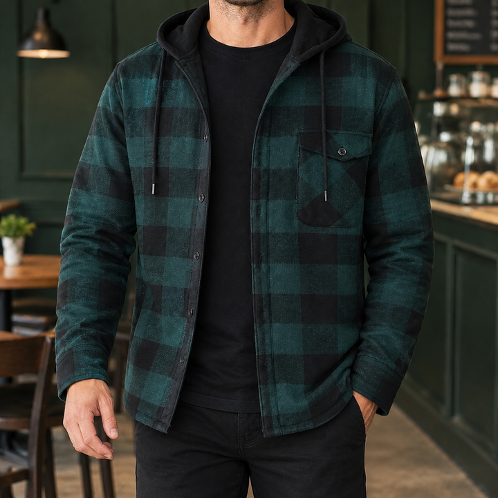 Sterling Hooded Plaid Jacket
