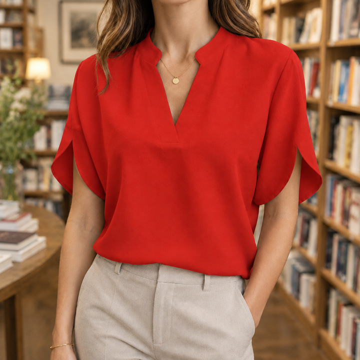 Henriette Split Neck Top