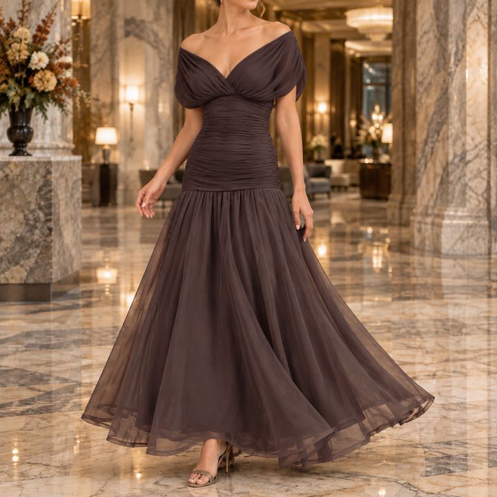 Georgina-Lane Ruched Maxi Dress