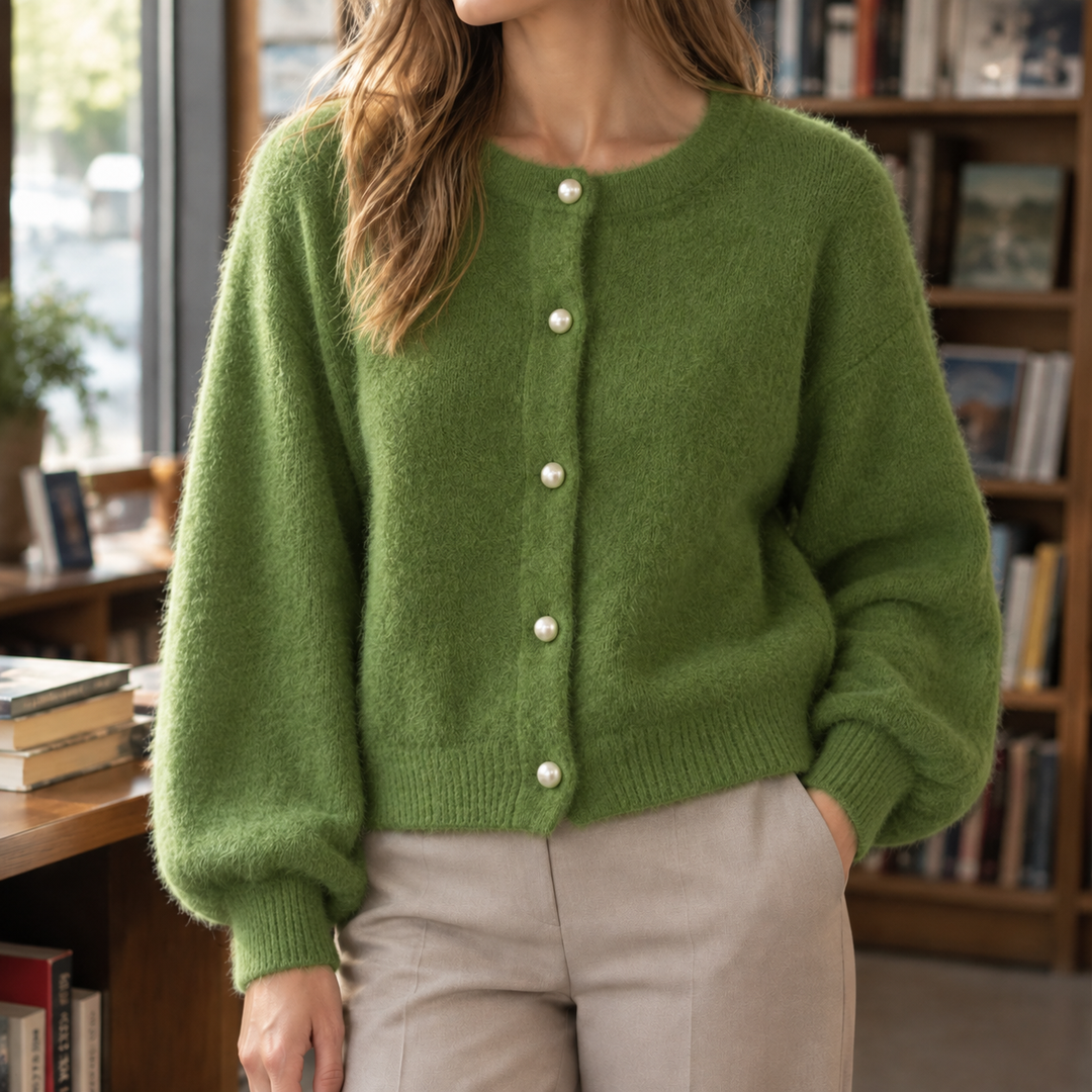 Oriane-Claire Pearl Button Cardigan