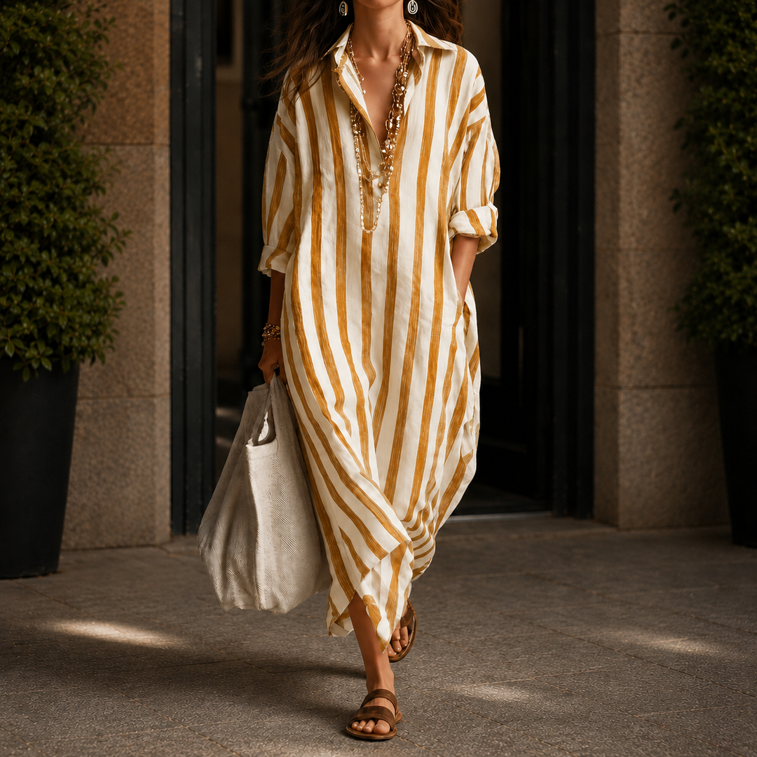 Adele Striped Shirt Dress