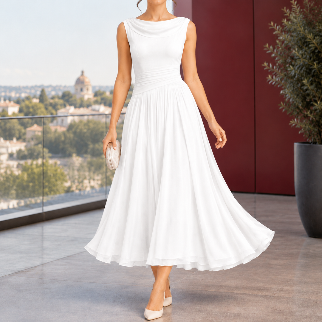Calla-Grace Draped Midi Dress