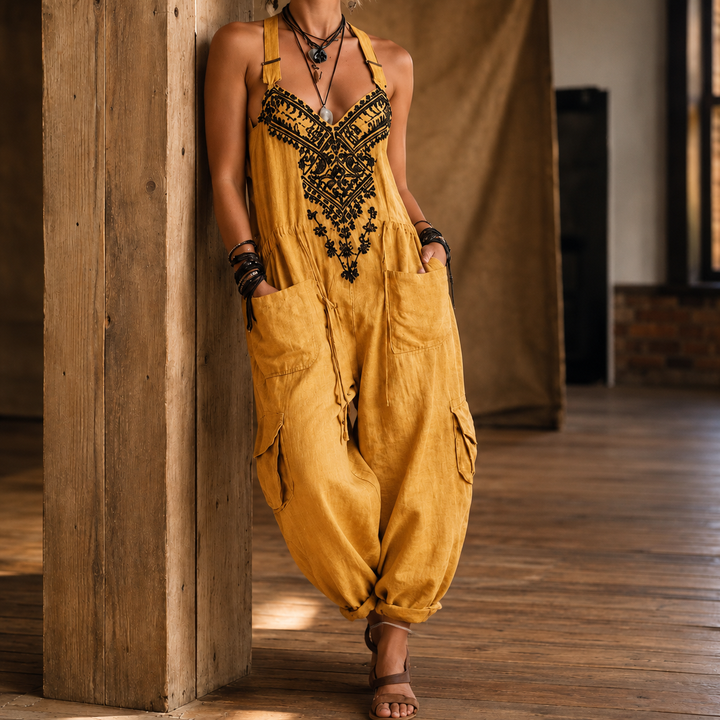 Marina-Pearl Embroidered Jumpsuit