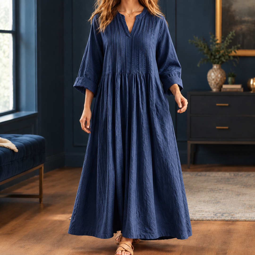 Violetta-Jade Pintuck Maxi Dress