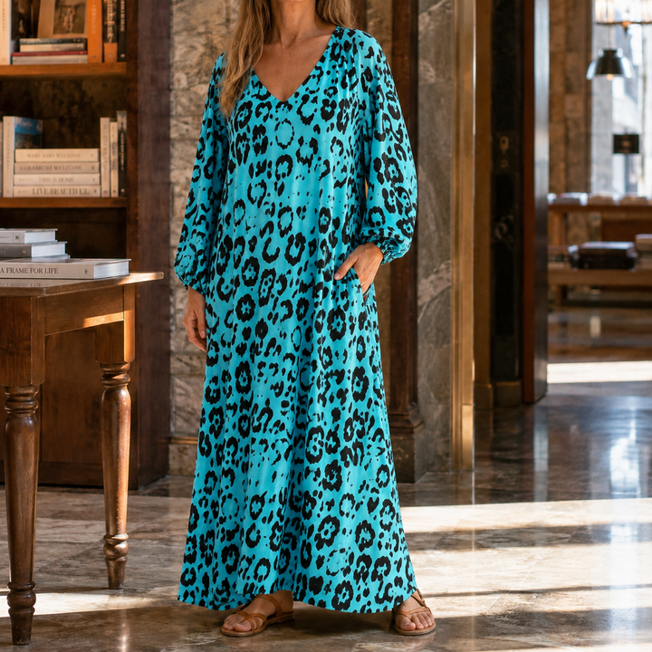 Edith Leopard Maxi Dress