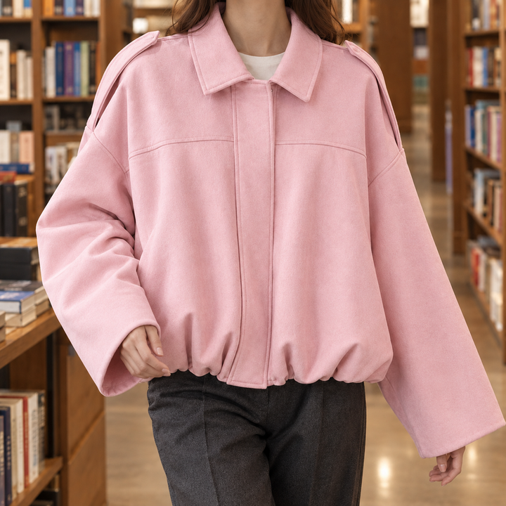 Clemence-Marie Suede Bomber Jacket