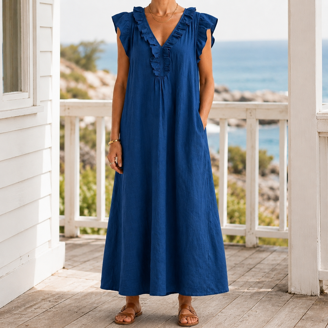 Carmen-Eve Ruffle Maxi Dress