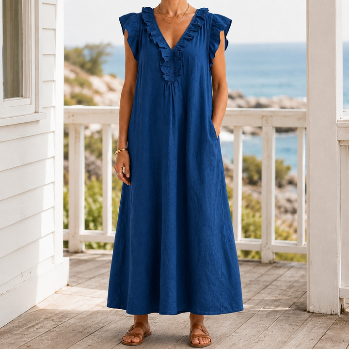 Carmen-Eve Ruffle Maxi Dress