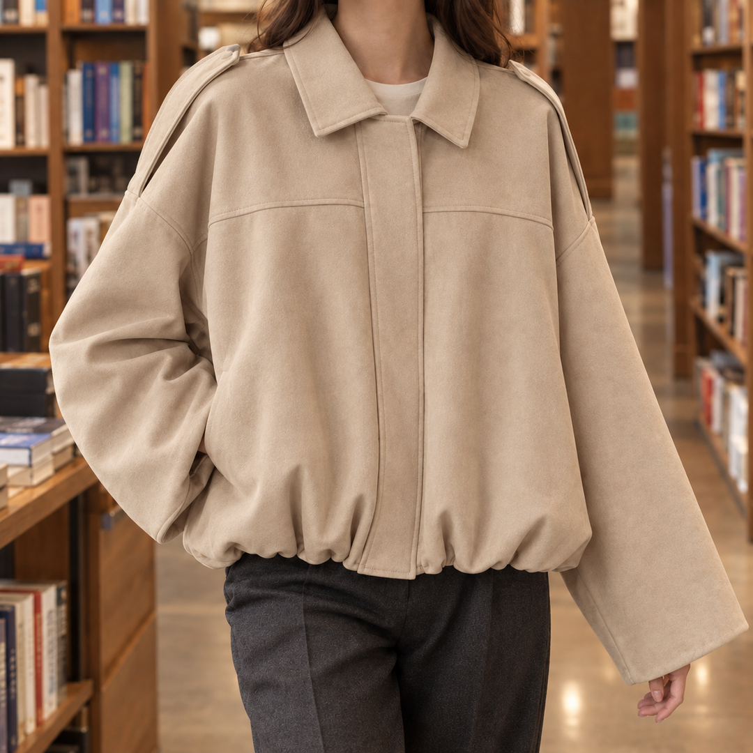 Clemence-Marie Suede Bomber Jacket