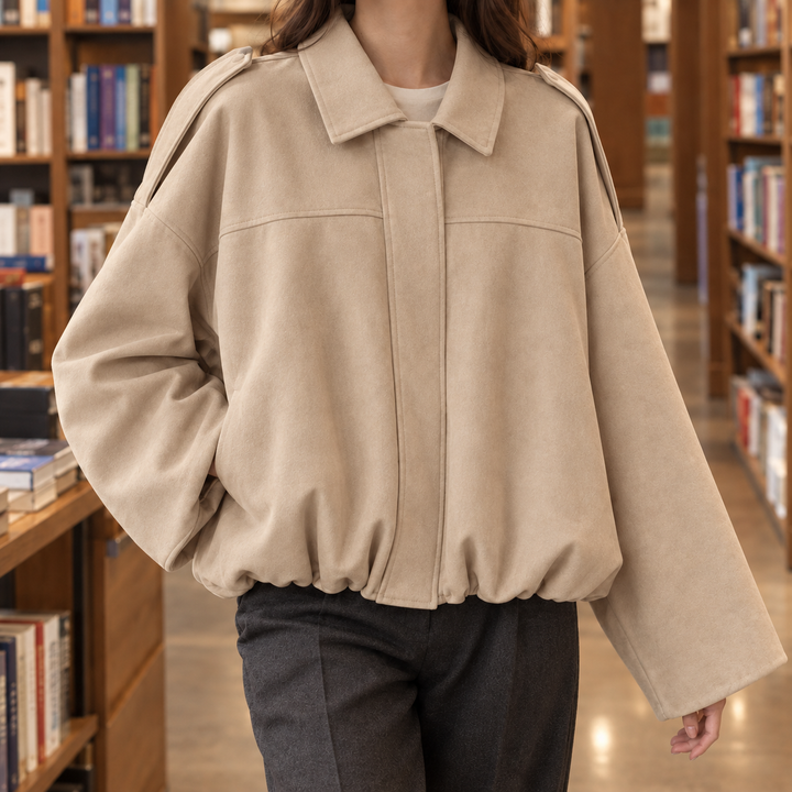 Clemence-Marie Suede Bomber Jacket