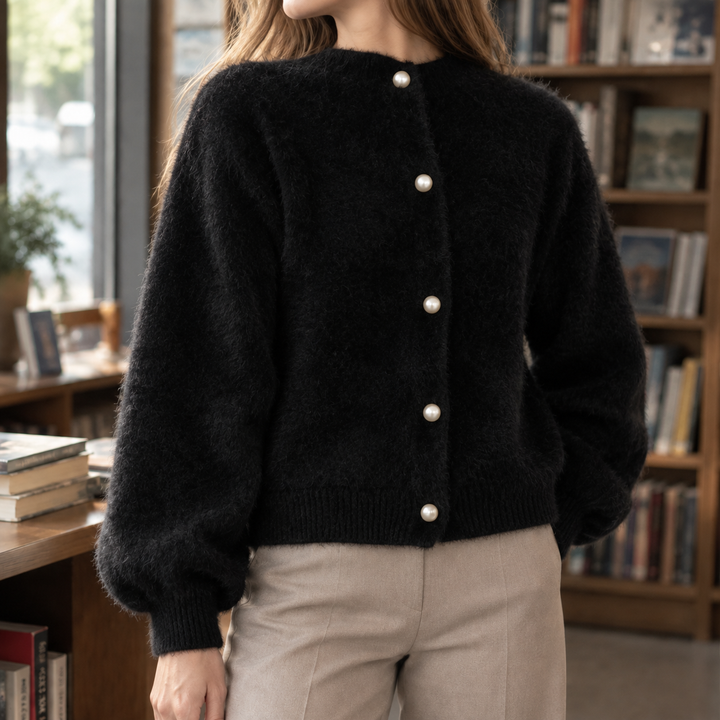 Oriane-Claire Pearl Button Cardigan
