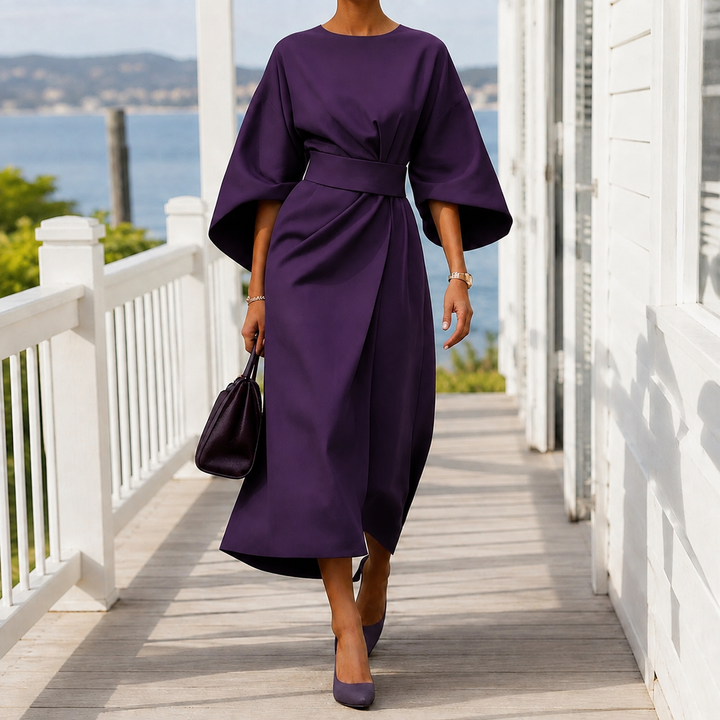 Astrid-Hope Belted Midi Dress