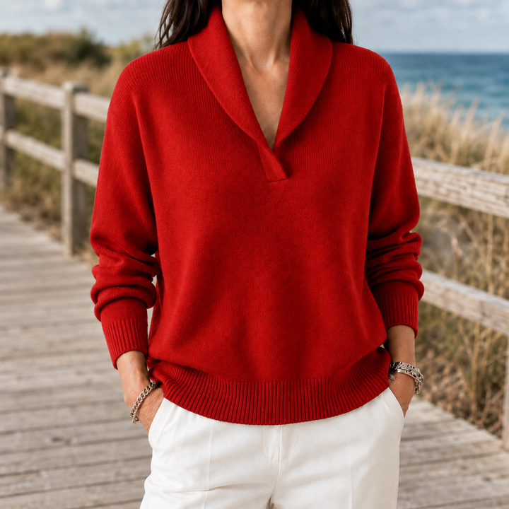 Marlene-Hope Shawl Collar Sweater