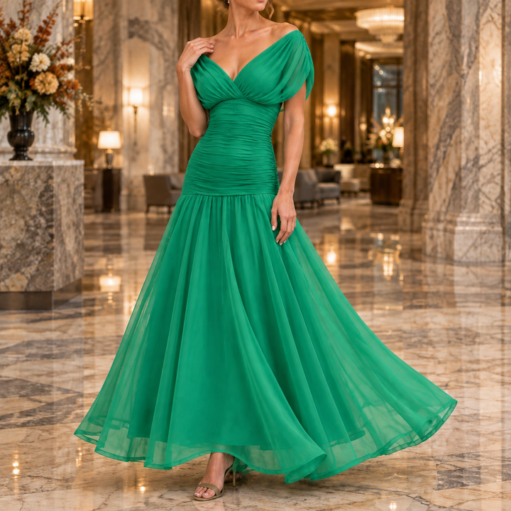 Georgina-Lane Ruched Maxi Dress