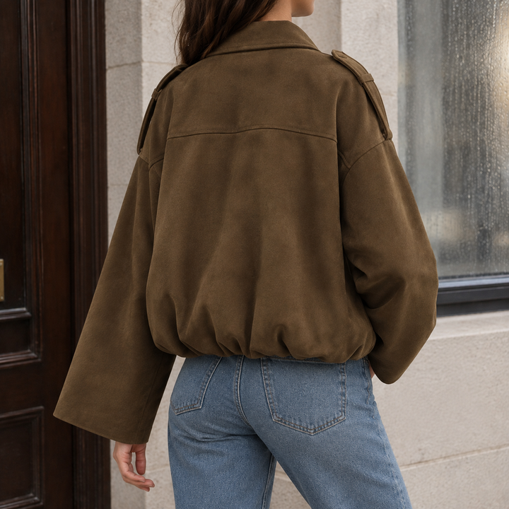 Elise-June Suede Bomber Jacket