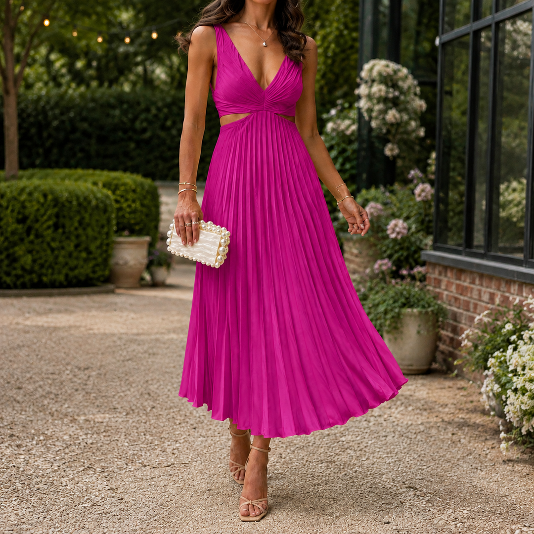 Emilia-Jade Pleated Midi Dress