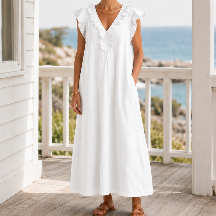 Carmen-Eve Ruffle Maxi Dress