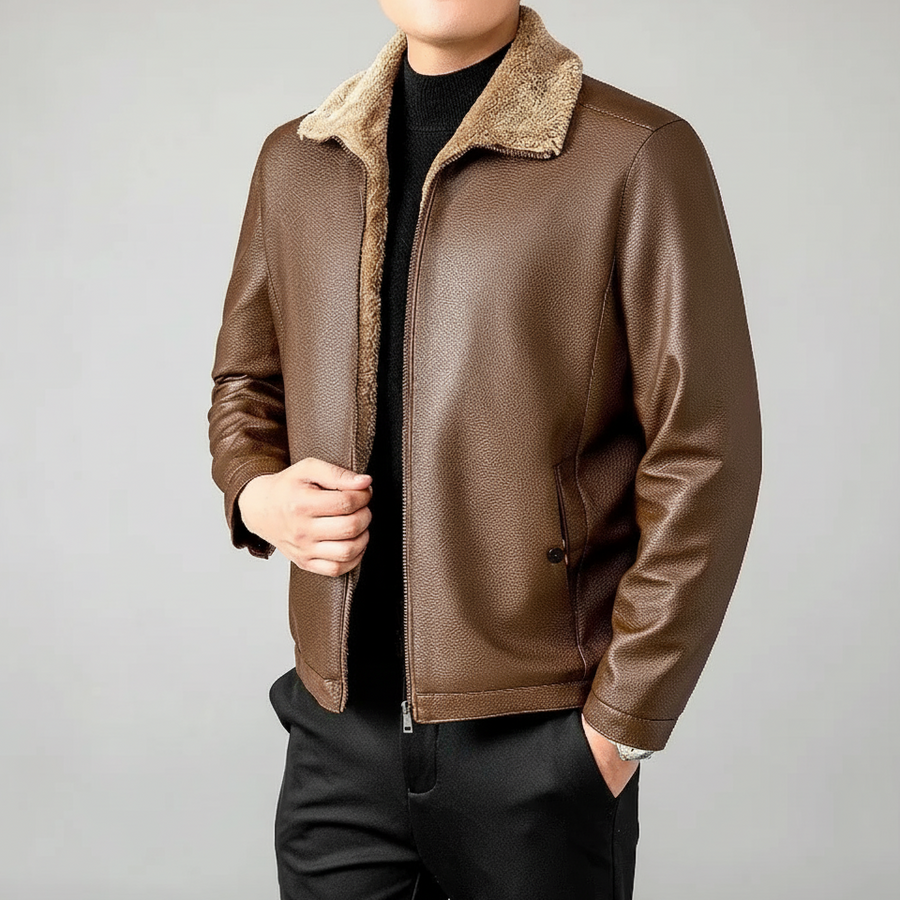 Heritage Fleece-Lined Leather Jacket