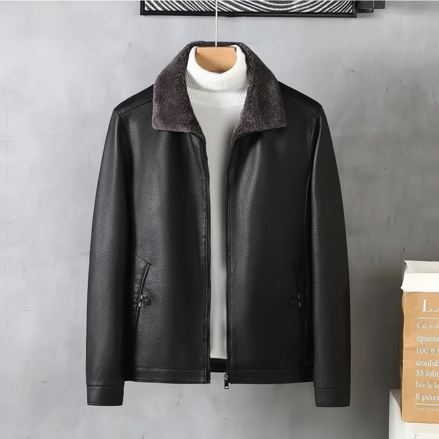 Heritage Fleece-Lined Leather Jacket