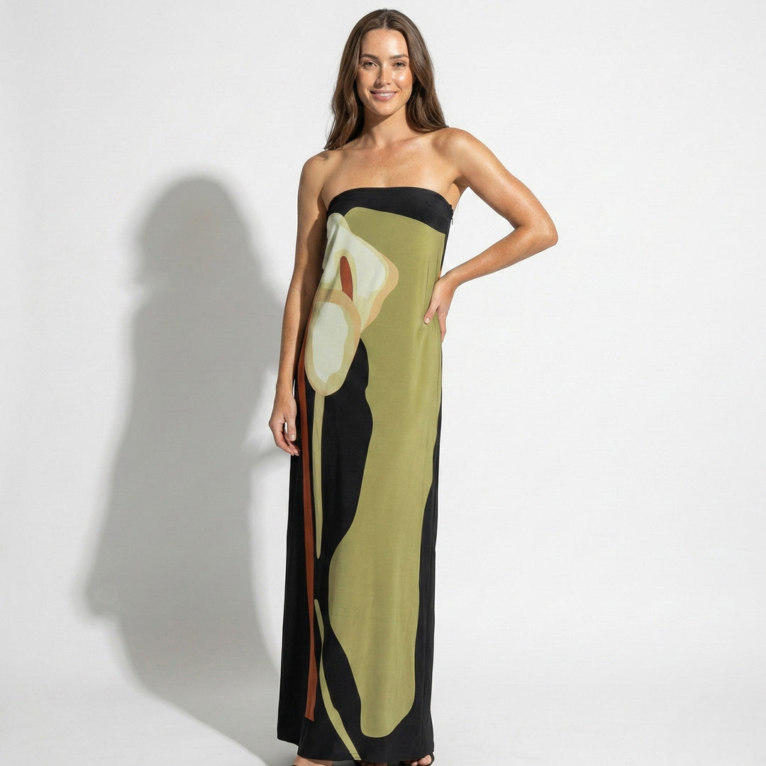 Women’s Strapless Maxi Dress – Sculpted Fit